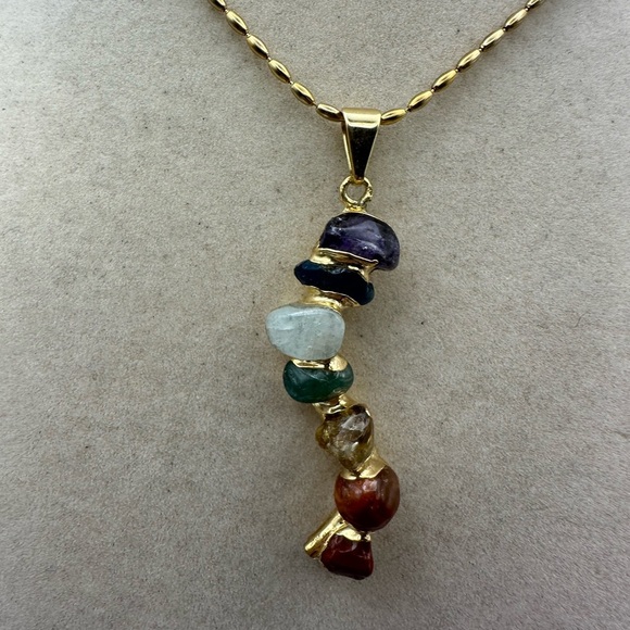Jewelry - Gold Plated Chakra Pendant Necklace on Bead Chain